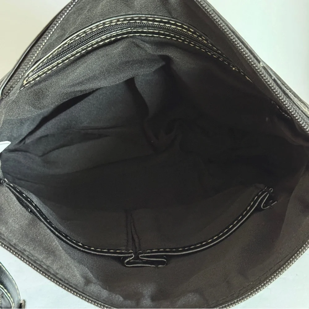 Emma James Black and Gray Patterned Shoulder Crossbody HandBag